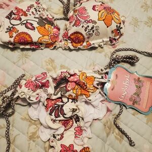 Coco Rave Floral Bikini with Pink and Orange Accents